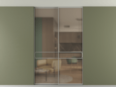 Перегородка Формато внутри проёма скрытое крепление в потолок 2 створки