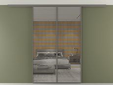 Перегородка Формато вдоль стены на потолок 2 створки