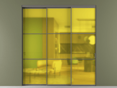 Перегородка Formato внутри проёма 3 створки с синхронным механизмом