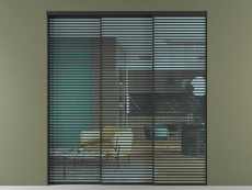 Перегородка Formato внутри проёма 3 створки с синхронным механизмом