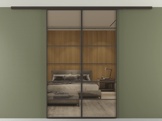 Перегородка Формато вдоль стены на потолок 2 створки