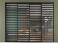 Перегородка Formato внутри проёма 4 створки с синхронным механизмом