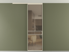 Перегородка Formato вдоль стены на потолок 1 створка