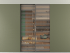 Перегородка Формато внутри проёма скрытое крепление в потолок 2 створки