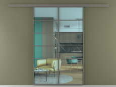 Перегородка Формато вдоль стены 2 створки