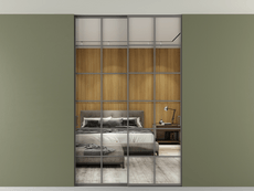 Перегородка Формато внутри проёма скрытое крепление в потолок 2 створки