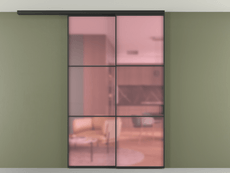 Перегородка Formato вдоль стены на потолок 2 створки с синхронным механизмом