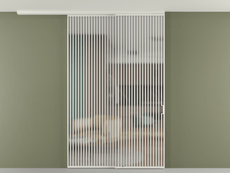 Перегородка Формато вдоль стены на потолок 2 створки с синхронным механизмом