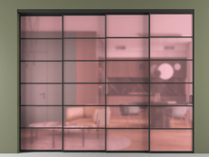 Перегородка Formato внутри проёма 4 створки с синхронным механизмом