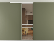 Перегородка Формато вдоль стены на потолок 1 створка