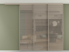 Перегородка Формато вдоль стены на потолок 3 створки с синхронным механизмом