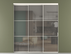 Перегородка Formato внутри проёма 3 створки с синхронным механизмом