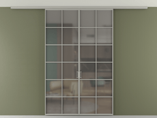 Перегородка Formato вдоль стены на потолок 2 створки