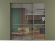 Перегородка Формато внутри проёма 3 створки с синхронным механизмом