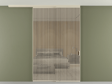 Перегородка Формато вдоль стены на потолок 2 створки с синхронным механизмом