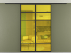 Перегородка Formato вдоль стены на потолок 2 створки