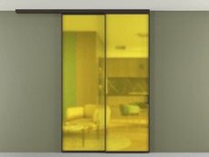 Перегородка Formato вдоль стены на потолок 2 створки с синхронным механизмом