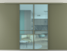 Перегородка Formato вдоль стены на потолок 2 створки