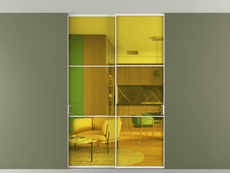 Перегородка Formato внутри проёма скрытое крепление в потолок 2 створки