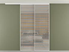 Перегородка Формато вдоль стены на потолок 2 створки с синхронным механизмом