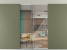 Перегородка Формато внутри проёма скрытое крепление в потолок 2 створки