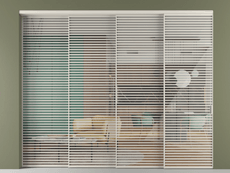 Перегородка Formato внутри проёма 4 створки с синхронным механизмом