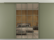 Перегородка Формато вдоль стены на потолок 2 створки с синхронным механизмом