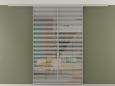 Перегородка Формато вдоль стены на потолок 2 створки