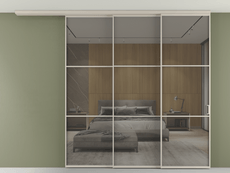 Перегородка Formato вдоль стены на потолок 3 створки с синхронным механизмом