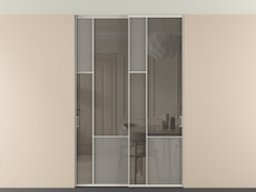 Перегородка Мозаик внутри проёма скрытое крепление в потолок 2 створки