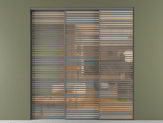 Перегородка Формато внутри проёма 3 створки с синхронным механизмом