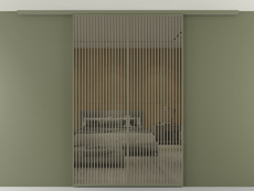 Перегородка Формато вдоль стены на потолок 2 створки