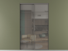 Перегородка Formato внутри проёма 2 створки