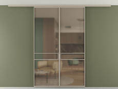 Перегородка Formato вдоль стены на потолок 2 створки