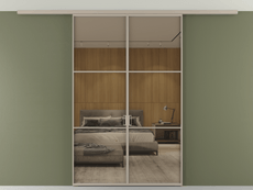 Перегородка Формато вдоль стены на потолок 2 створки