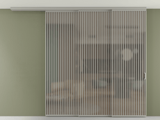 Перегородка Formato вдоль стены на потолок 3 створки с синхронным механизмом