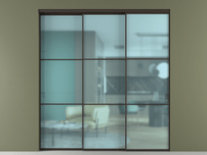 Перегородка Формато внутри проёма 3 створки с синхронным механизмом