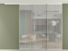 Перегородка Формато вдоль стены на потолок 3 створки с синхронным механизмом