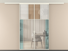 Перегородка Мозаик вдоль стены на потолок 2 створки