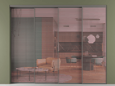 Перегородка Формато внутри проёма 4 створки с синхронным механизмом