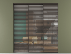 Перегородка Формато внутри проёма 3 створки с синхронным механизмом