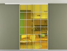 Перегородка Formato вдоль стены на потолок 2 створки с синхронным механизмом