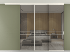 Перегородка Формато вдоль стены на потолок 3 створки с синхронным механизмом