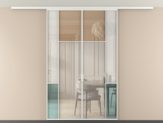 Перегородка Мозаик вдоль стены на потолок 2 створки