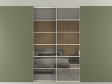 Перегородка Formato внутри проёма скрытое крепление в потолок 2 створки