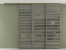 Перегородка Формато вдоль стены на потолок 3 створки с синхронным механизмом