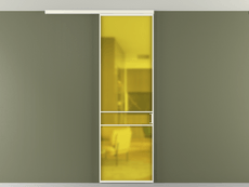 Перегородка Формато вдоль стены на потолок 1 створка