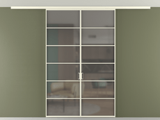 Перегородка Формато вдоль стены на потолок 2 створки