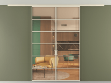 Перегородка Формато вдоль стены на потолок 2 створки