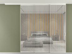 Перегородка Формато вдоль стены на потолок 3 створки с синхронным механизмом